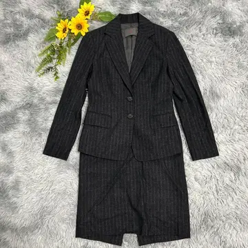 Proof 수트 셋업 스커트 라메 스트라이프 차콜 36