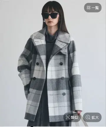 카오스 수페리야누스 P 코트 체크 무늬