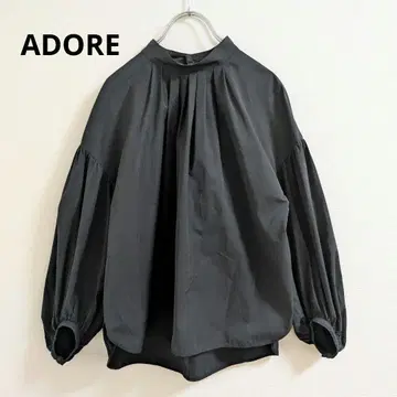 ADORE 아도어 긴팔 스탠드 카라 블라우스 블랙