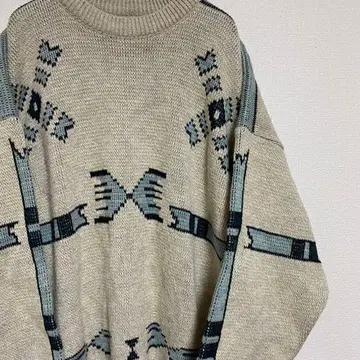 00s vintage 자수 클래식 에스닉 니트 story mfg