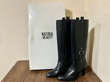 [새상품급] NATURAL BEAUTY 블랙 롱 부츠 23.5cm