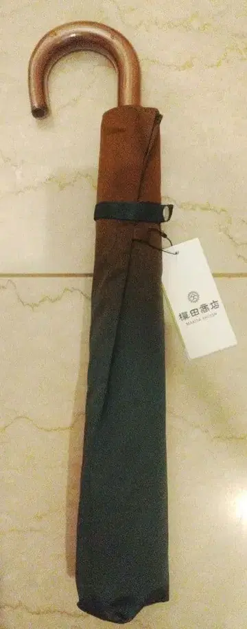 미사용 새상품 마키타 상점 접이식 우산 브라운/그린 58cm