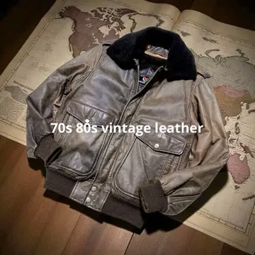 70s 80s 무스탕 보아 플라이트 자켓 쇼트 기장 A-2 빅 지퍼