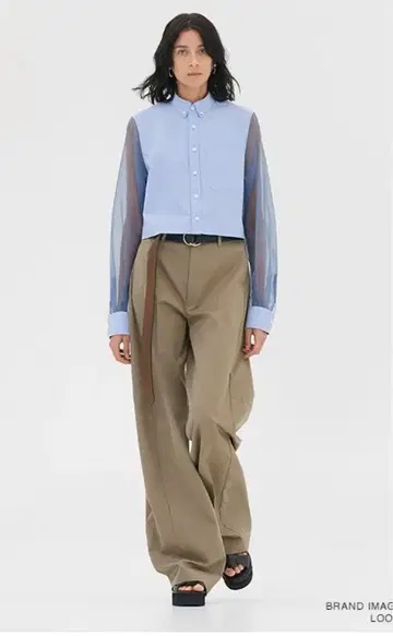 HYKE BARREL LEG PANTS 블랙