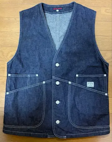 [ 새상품급 ] BLUEBLUE 데님 워크 베스트 S 사이즈