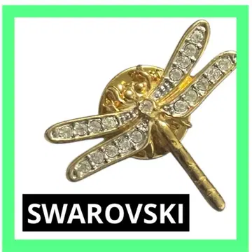 스와로브스키 잠자리 디자인 브로치 골드 컬러 크리스탈