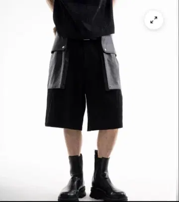 jentlouis Leather Pocket Baggy Shorts