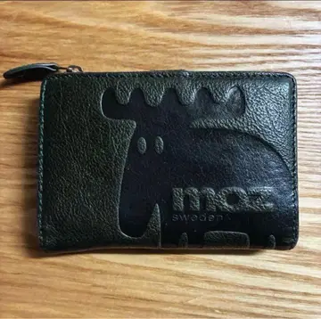 moz 엘크 모티브 이단 접이식 지갑 올리브 그린