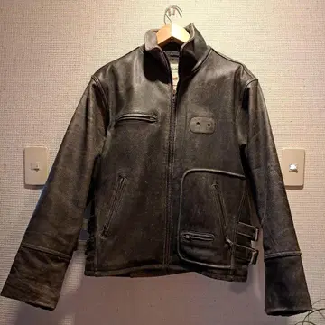 가죽 싱글 라이더 자켓 블랙 남성용