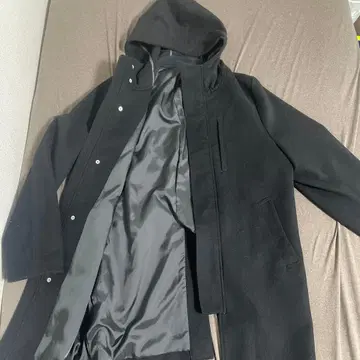 The SHOP TK 후드 부착 블랙 체스터 코트