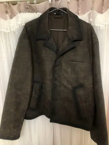 ZARA 다크 브라운 가죽 자켓 L