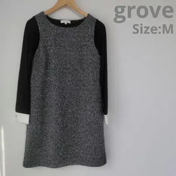 grove 그로브 투톤 원피스 안감 있음 코듀로이 블랙