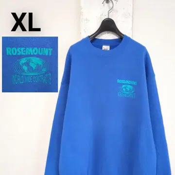 90s USA 프룻 오브 더 룸 맨투맨 기업 로고 프린트 블루