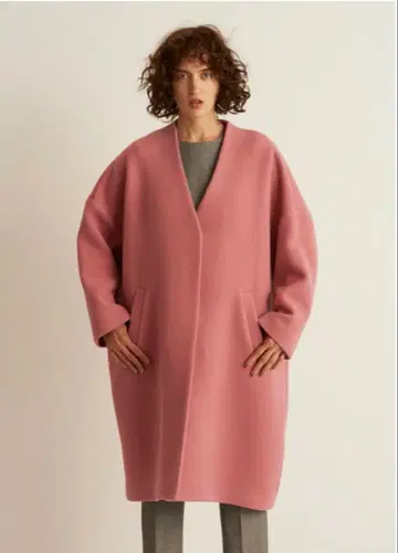 미라 워 엔 노카라 미들 기장 코트 핑크