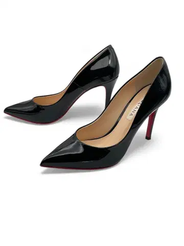 다이애나 에나멜 스틸레토 펌프스 블랙 24.5 하이힐 9cm