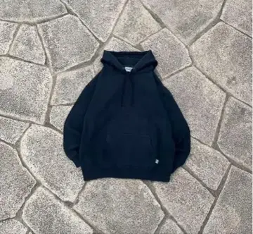 90~00s 디스커스 후드티 풀오버 무지 블랙 노움코어