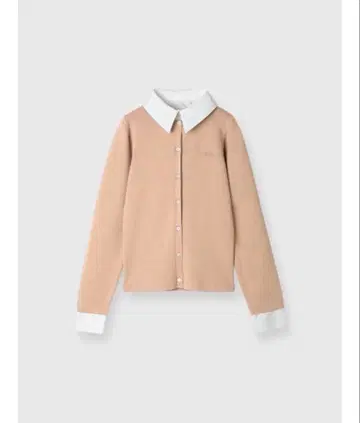 에이미이스토알 EIMY 로고 바이컬러 니트 가디건 베이지