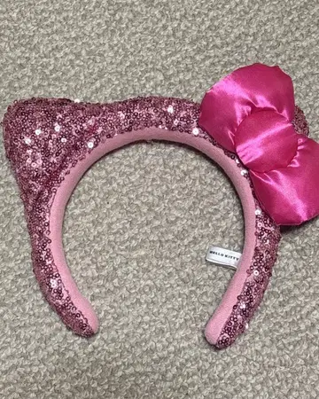 USJ 헬로키티 머리띠 스팽글 핑크