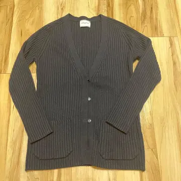 UNITED ARROWS 리브 니트 가디건 블랙