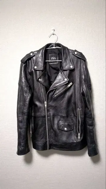 ZARA 블랙 더블 라이더 자켓 XL 사이즈