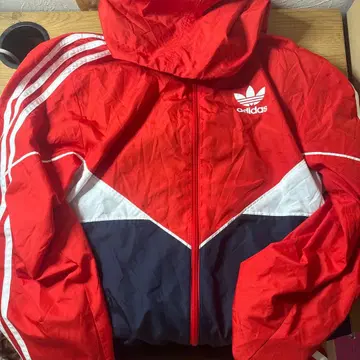 adidas 후드 부착 자켓 레드/네이비