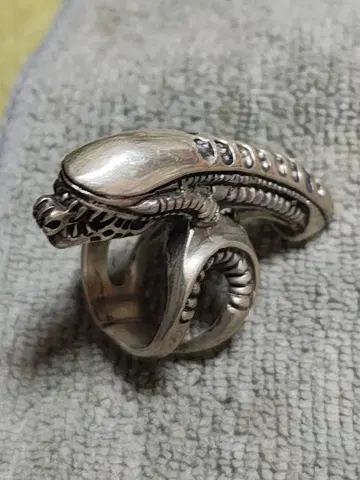 강렬한 디자인 에이리언 반지 스털링 각인 포함