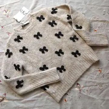 ZARA 자라 리본 모티브 긴팔 니트 스웨터