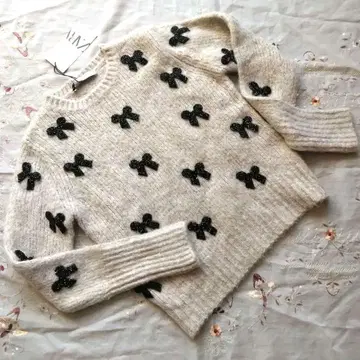 ZARA 자라 리본 모티브 긴팔 니트 스웨터