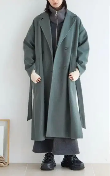 미사용품 울리 테크 롱 코트