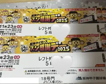 한신 타이거즈 팬 감사제 2025 좌측 외야 (5단) 2매