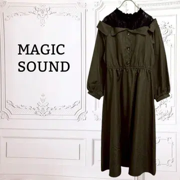 [ 매직 사운드 ] 원피스 벌룬 슬리브 [ M ] 카키 허리밴딩