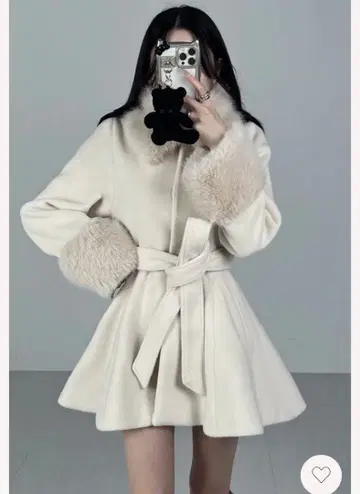 Darich 다리치 허리 벨트 멜톤 코트 아이보리