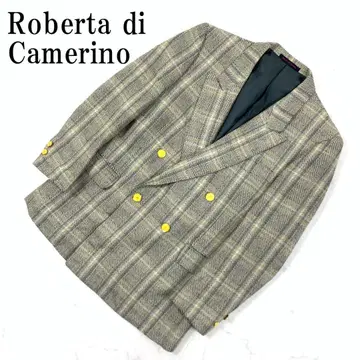 LA8719 로베르타 데 카메리노 테일러드 자켓 화이트 그린 울 100%