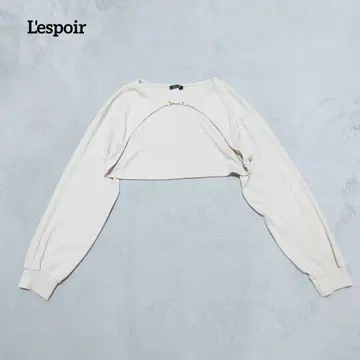 G7-3905 크롭 상의 금장 장식 리브 [ L'espoir ]