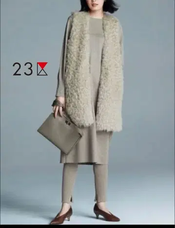23구 캐시미어 블렌드 에코 퍼 롱 베스트