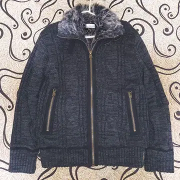 [ 니트 자켓 ] 퍼 가디건 안감 두꺼운 원단 EVOLUTION