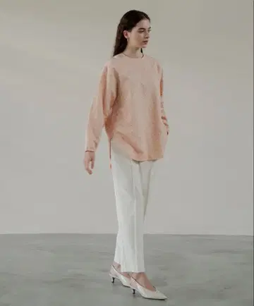 [ 새상품급 ] ohga 자카드 블라우스 ( 살몬 핑크 )