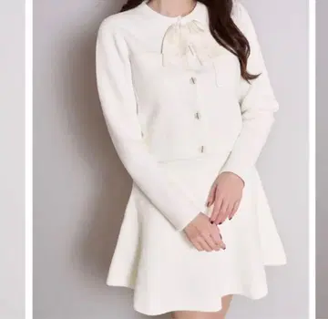 프릴 리본 니트 재킷 세트 herlipto