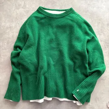 스픽 앤 스팬 롱 리브 풀오버 니트 램스울 그린 녹색