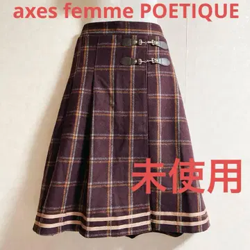 미사용! axes femme POETIQUE 와인 체크 무늬 스커트