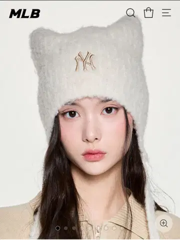 MLB Korea 고양이 귀 먀옹 비니 끈 포함 한국 한정판