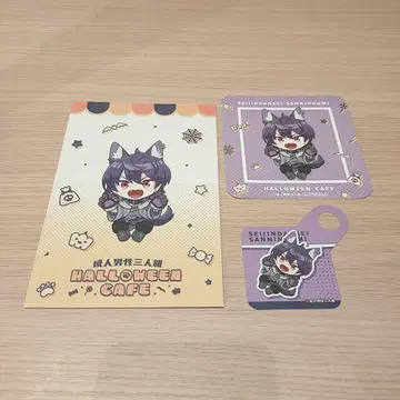 성인 남성 3인조 코스터 엽서