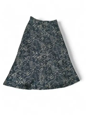 새상품급 INDEX 인덱스 네이비 플라워 프린트 플레어 스커트 고블랑