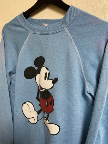 빈티지 미키마우스 래글런 슬리브 트레이닝복