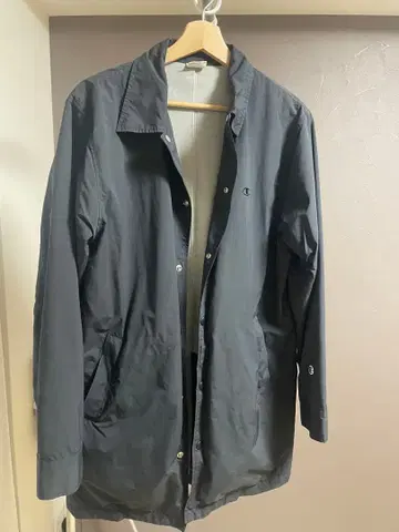 Champion 네이비 블랙 나일론 자켓