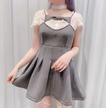 lilLilly 다이버 리본 원피스 그레이