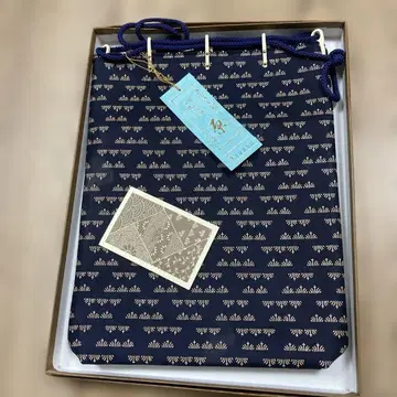 일본 의류용 가방 네이비 꽃무늬