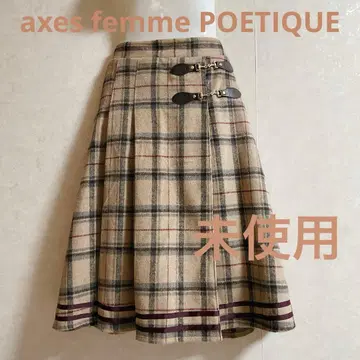 미사용! axes femme POETIQUE 베이지 계열 체크 스커트