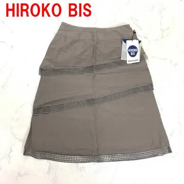 A7238 택 포함 새상품 히로코비스 롱 스커트 면 실크 베이지 7