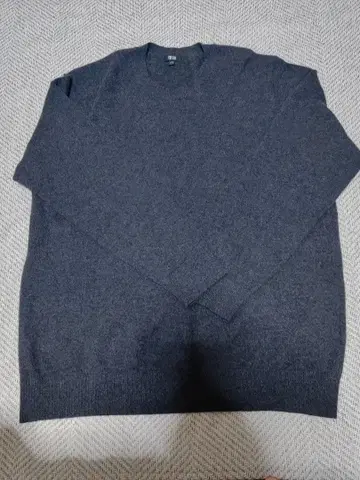 UNIQLO 캐시미어 100% 그레이 니트 스웨터 XXL